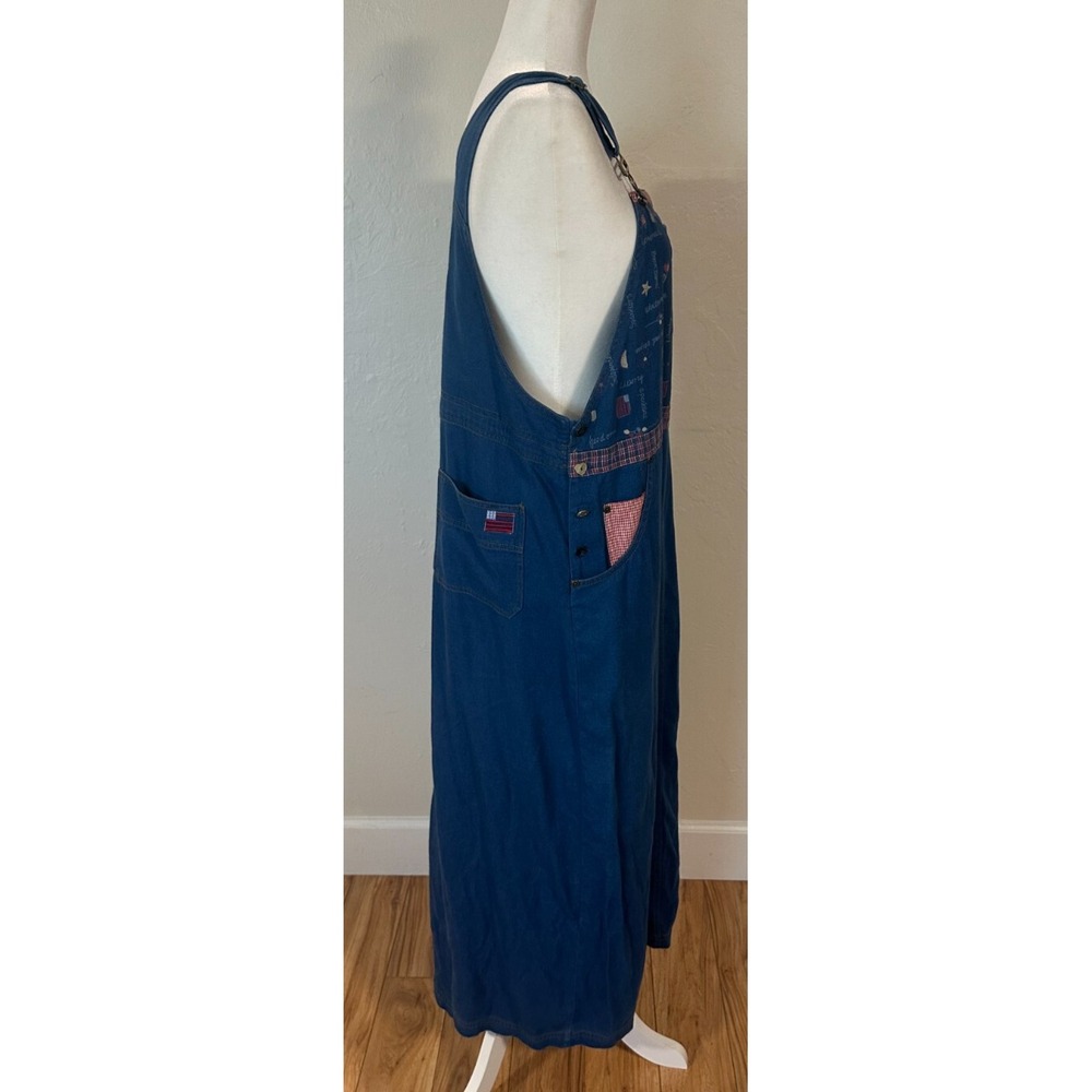 Vintage Koret City Overall Dress Size 12 Maxi 4th of July USA Watermelon Teacher - Picture 4 of 14